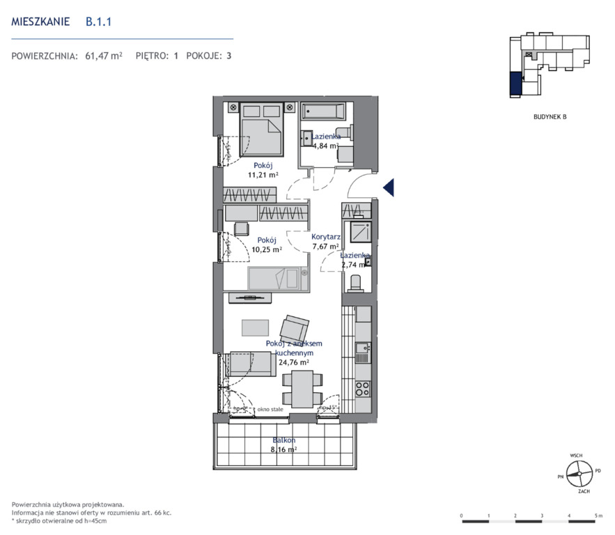 Mieszkanie Sprzedaż Gdańsk Morena, pow. 61 m2 | zdjęcie 3 | szukajlokum.pl