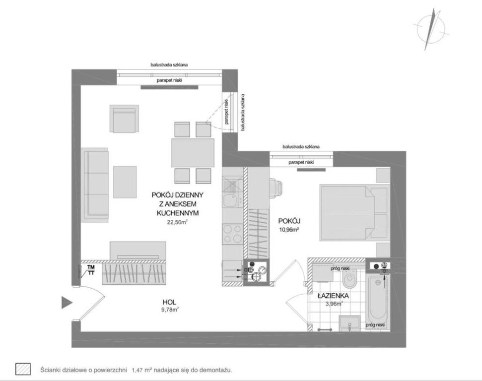 Mieszkanie Sprzedaż Gdańsk Oliwa Polanki, pow. 49 m2 | zdjęcie 2 | szukajlokum.pl