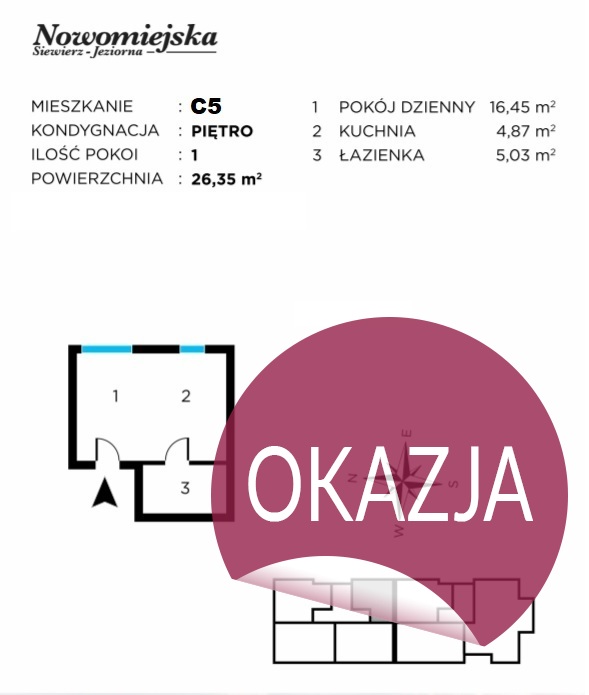 Mieszkanie Sprzedaż Siewierz Nowomiejska, pow. 26 m2 | zdjęcie 5 | szukajlokum.pl