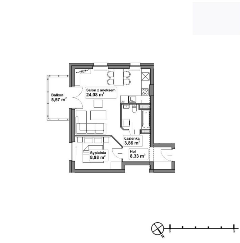 Mieszkanie Sprzedaż Gdańsk Morena, pow. 45 m2 | zdjęcie 3 | szukajlokum.pl