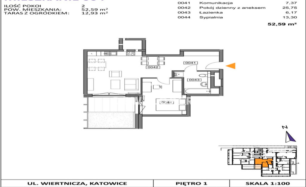 Mieszkanie Sprzedaż Katowice Bogucice Bohaterów monte cassino, pow. 53 m2 | zdjęcie 2 | szukajlokum.pl