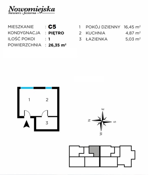Mieszkanie Sprzedaż Siewierz Nowomiejska, pow. 26 m2 | zdjęcie 3 | szukajlokum.pl