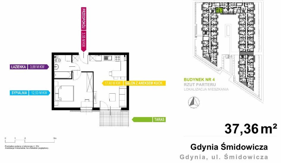 Mieszkanie Sprzedaż Gdynia Oksywie Nasypowa, pow. 37 m2 | zdjęcie 3 | szukajlokum.pl