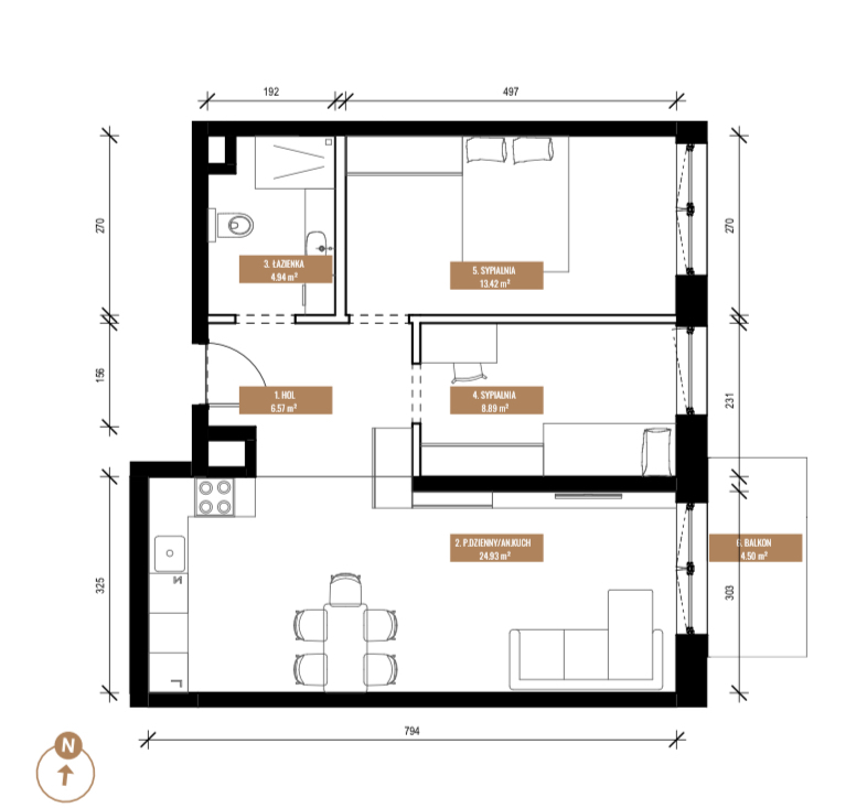 Mieszkanie Sprzedaż Katowice Os. paderewskiego, pow. 59 m2 | zdjęcie 5 | szukajlokum.pl