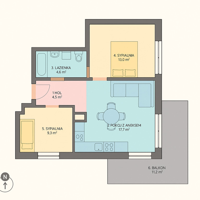 Mieszkanie Sprzedaż Katowice Os. paderewskiego Graniczna, pow. 49 m2 | zdjęcie 2 | szukajlokum.pl