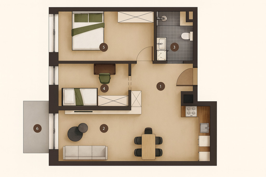 Mieszkanie Sprzedaż Katowice Os. paderewskiego Graniczna, pow. 60 m2 | zdjęcie 7 | szukajlokum.pl