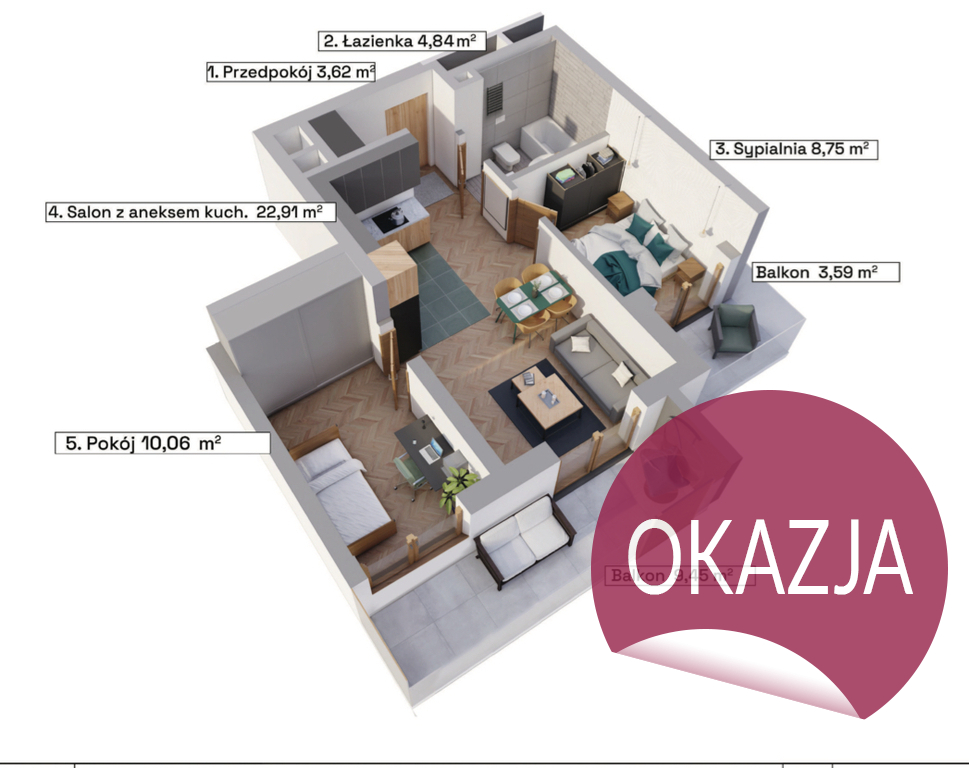 Mieszkanie Sprzedaż Katowice Józefowiec Józefowska, pow. 50 m2 | zdjęcie 5 | szukajlokum.pl