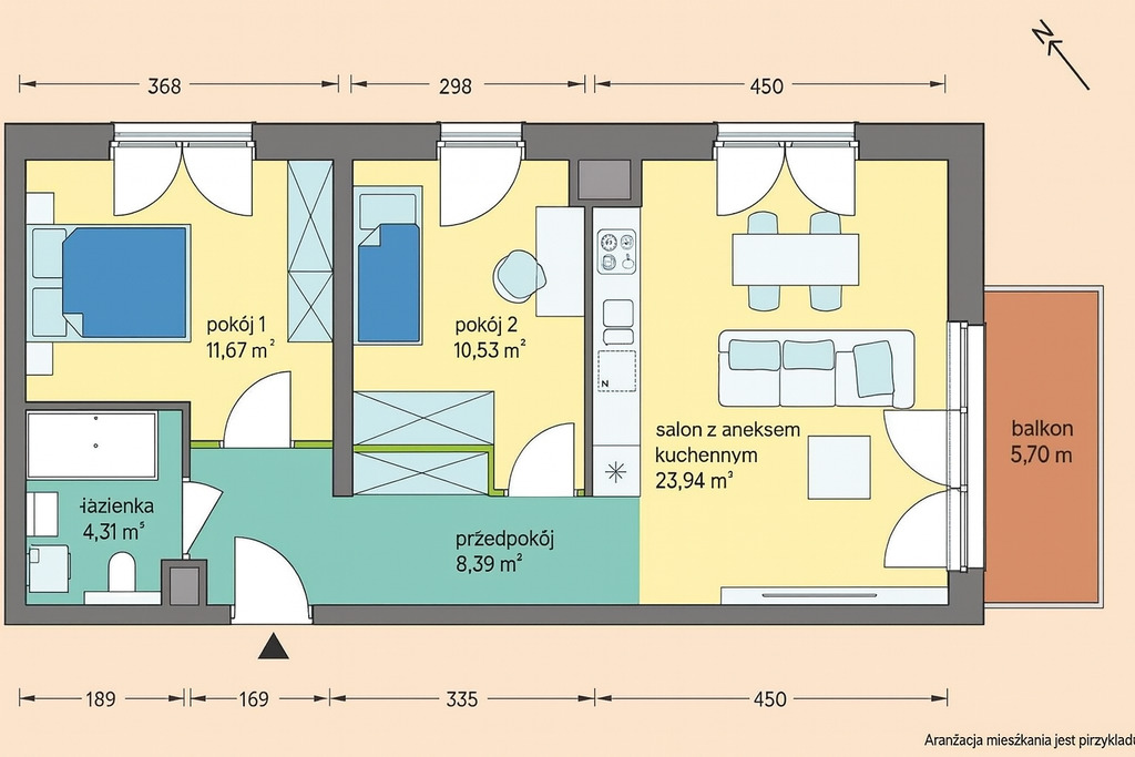 Mieszkanie Sprzedaż Katowice Brynów Meteorologów, pow. 59 m2 | zdjęcie 6 | szukajlokum.pl