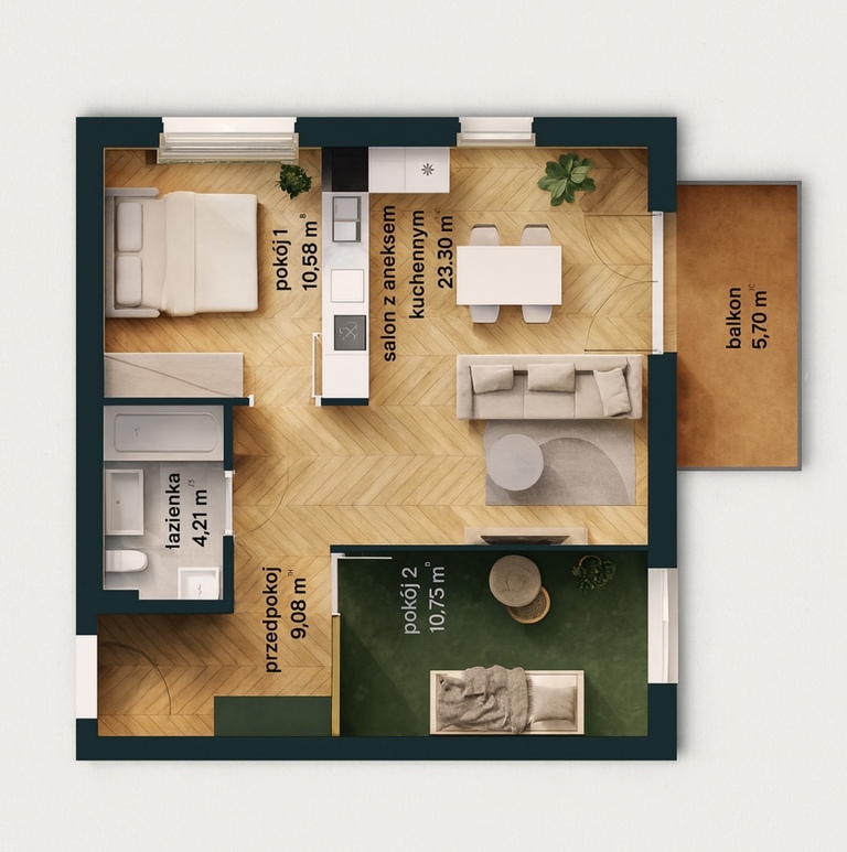 Mieszkanie Sprzedaż Katowice Brynów Meteorologów, pow. 57 m2 | zdjęcie 2 | szukajlokum.pl