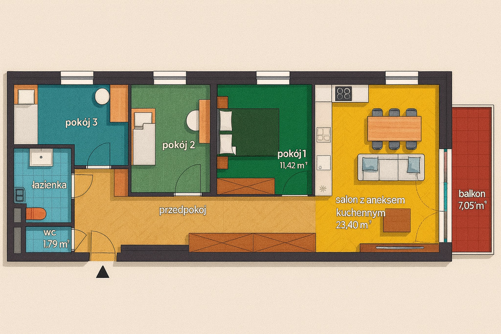 Mieszkanie Sprzedaż Katowice Brynów Meteorologów, pow. 77 m2 | zdjęcie 1 | szukajlokum.pl