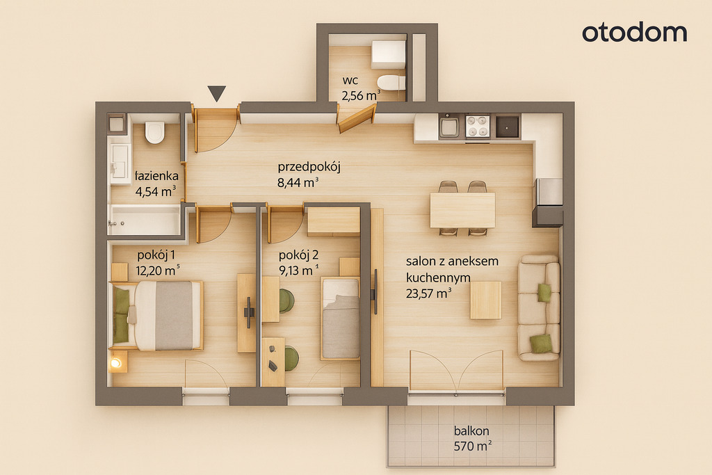 Mieszkanie Sprzedaż Katowice Brynów Meteorologów, pow. 61 m2 | zdjęcie 1 | szukajlokum.pl