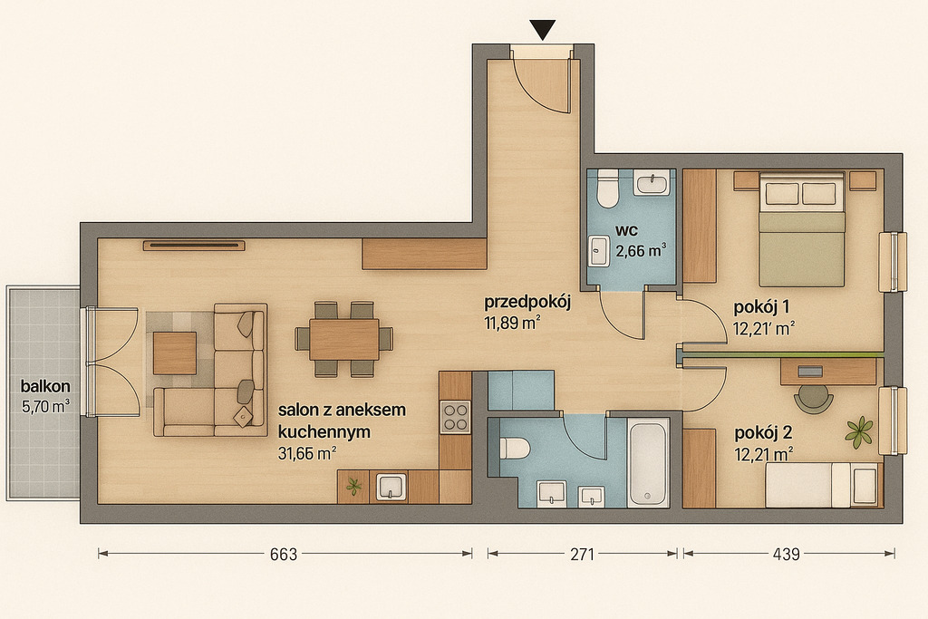 Mieszkanie Sprzedaż Katowice Brynów Meteorologów, pow. 76 m2 | zdjęcie 4 | szukajlokum.pl