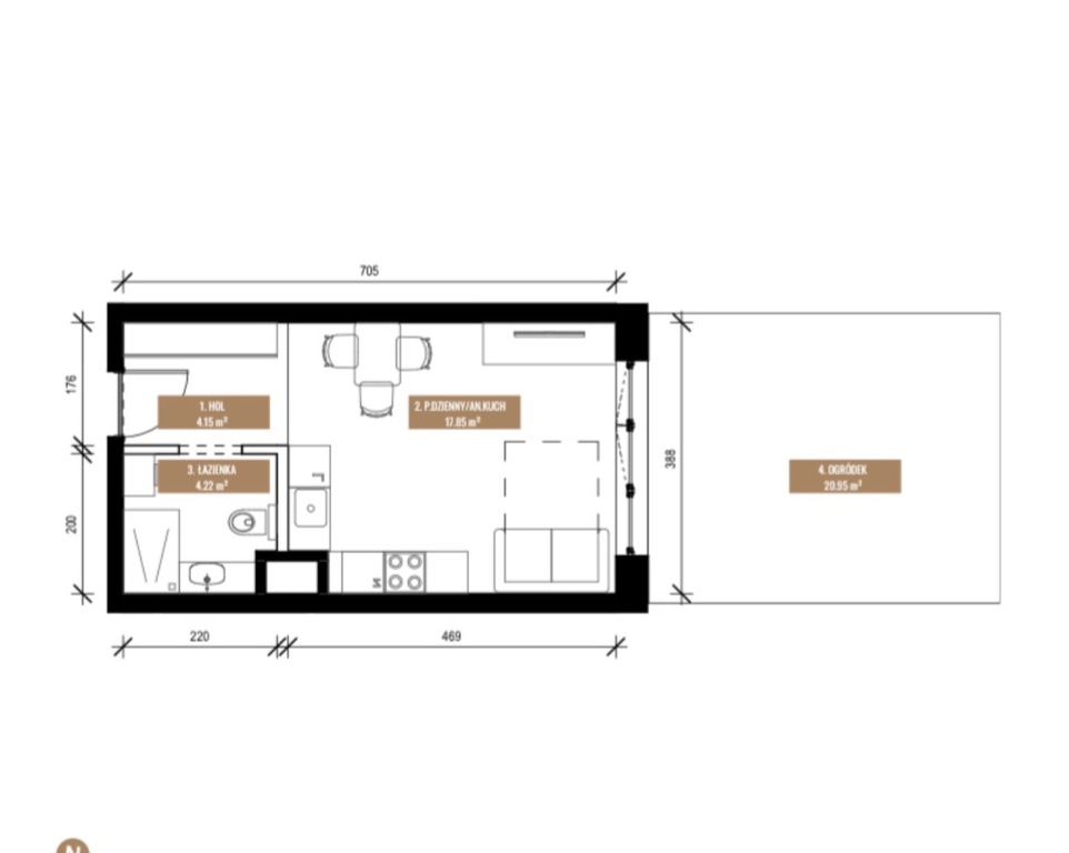 Lokal użytkowy Wynajem Katowice Os. paderewskiego Graniczna, pow. 27 m2 | zdjęcie 5 | szukajlokum.pl