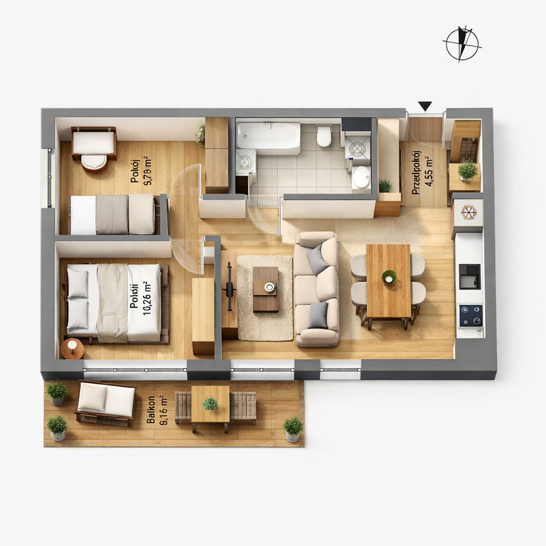 Mieszkanie Sprzedaż Katowice Józefowiec, pow. 55 m2 | zdjęcie 1 | szukajlokum.pl