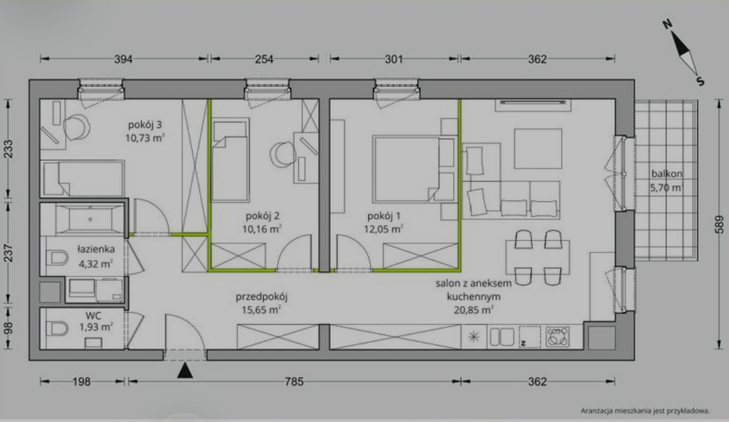Mieszkanie Sprzedaż Katowice Brynów Meteorologów, pow. 77 m2 | zdjęcie 7 | szukajlokum.pl