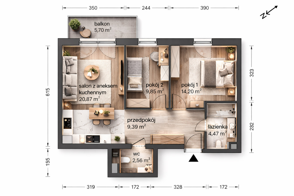 Mieszkanie Sprzedaż Katowice Brynów Meteorologów, pow. 61 m2 | zdjęcie 1 | szukajlokum.pl
