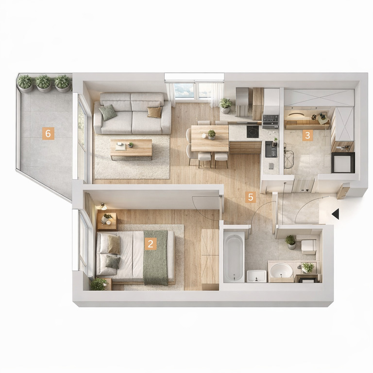 Mieszkanie Sprzedaż Sosnowiec Zagórze, pow. 43 m2 | zdjęcie 3 | szukajlokum.pl